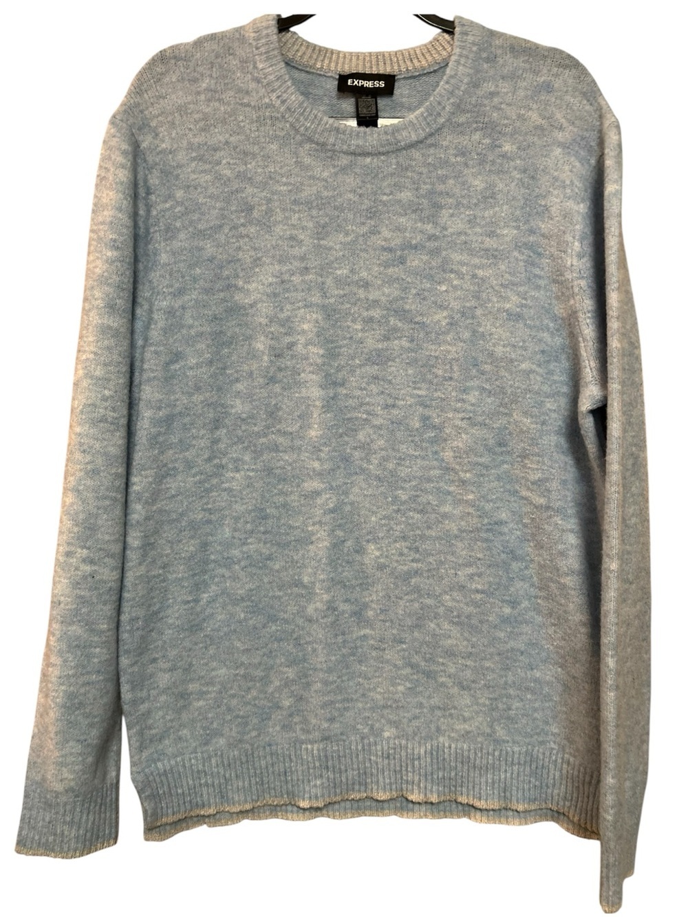 Express Mens Light Blue Heather Crewneck Sweater, Size L - Picture 1 of 4